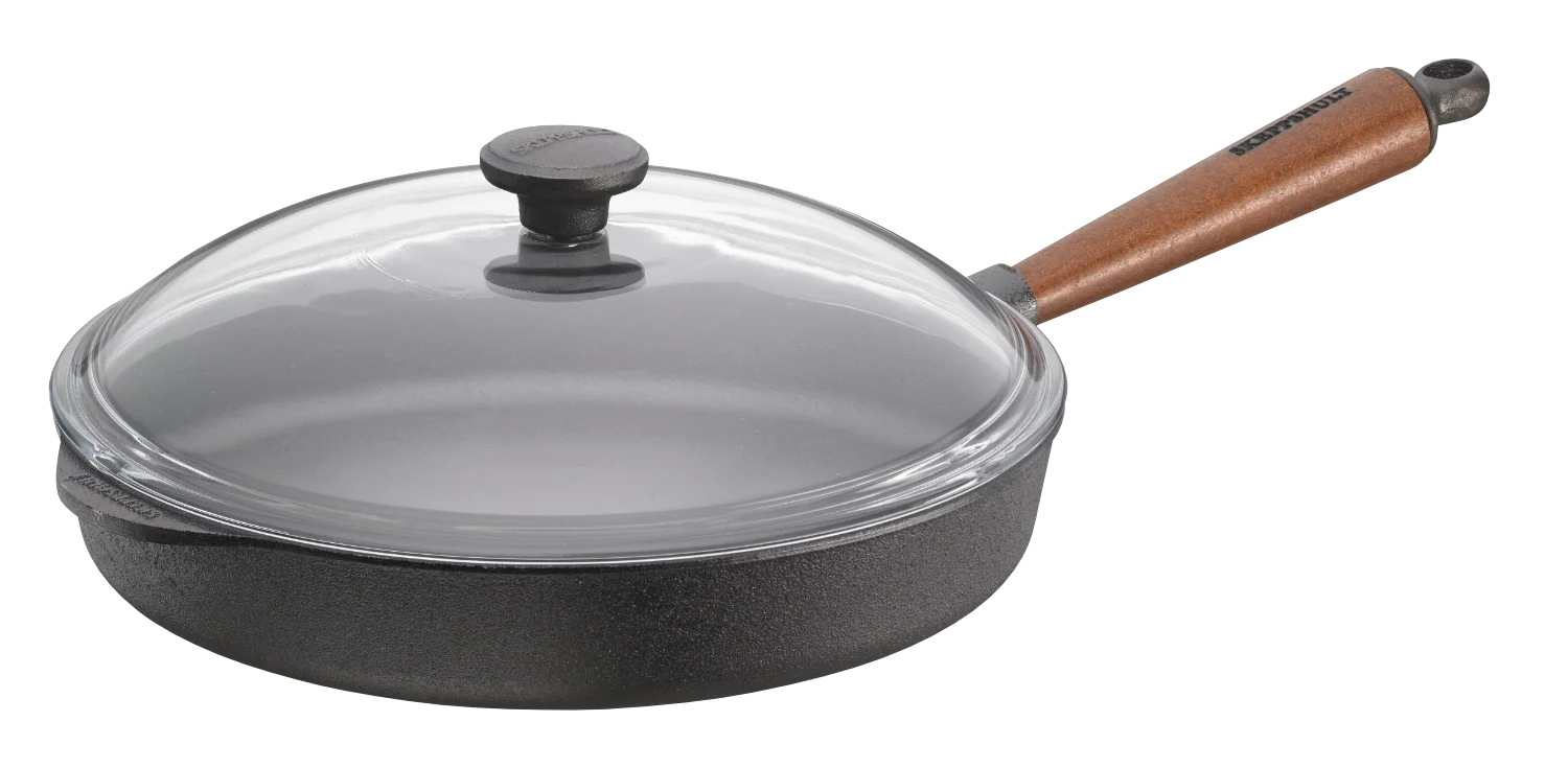 Skeppshult Servierpfanne mit Glasdeckel Holzgriff 28 cm