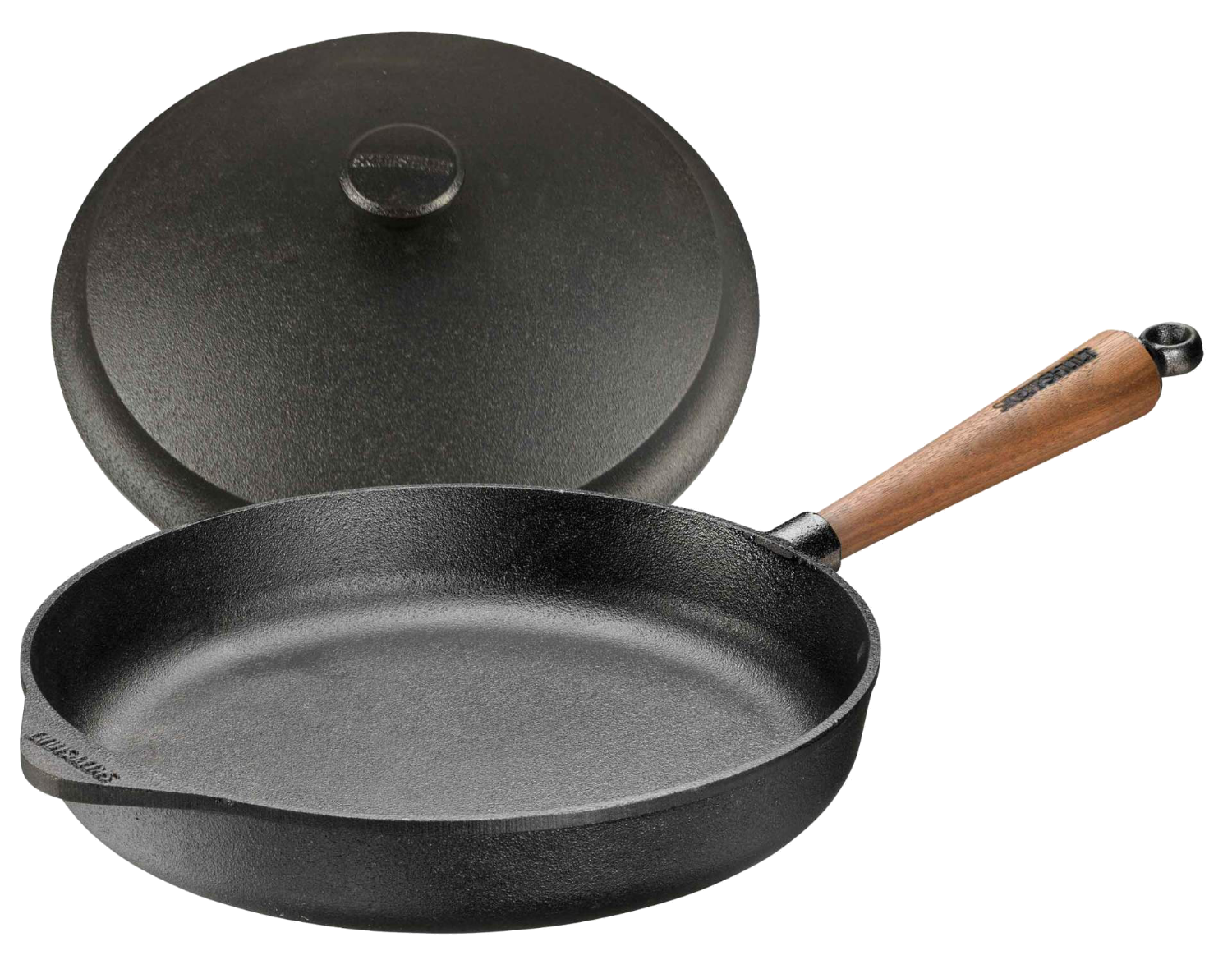 Skeppshult Servierpfanne Walnussgriff mit Deckel 28 cm