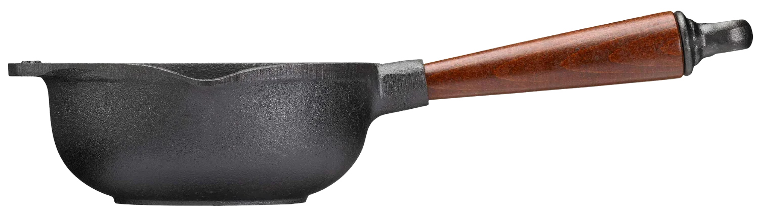 Gusseisen Sauscentopf Schweden Seitenansicht